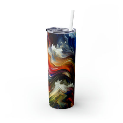 "Cacophony of Conflict" - The Alien Maars® Skinny Tumbler with Straw 20oz Expressionism