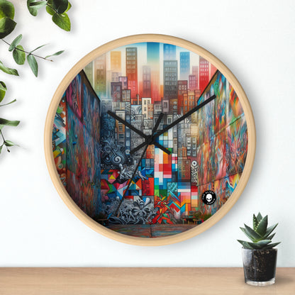 "Revolting Renaissance: A Vibrant Urban Uprising" - The Alien Wall Clock Street Art / Graffiti