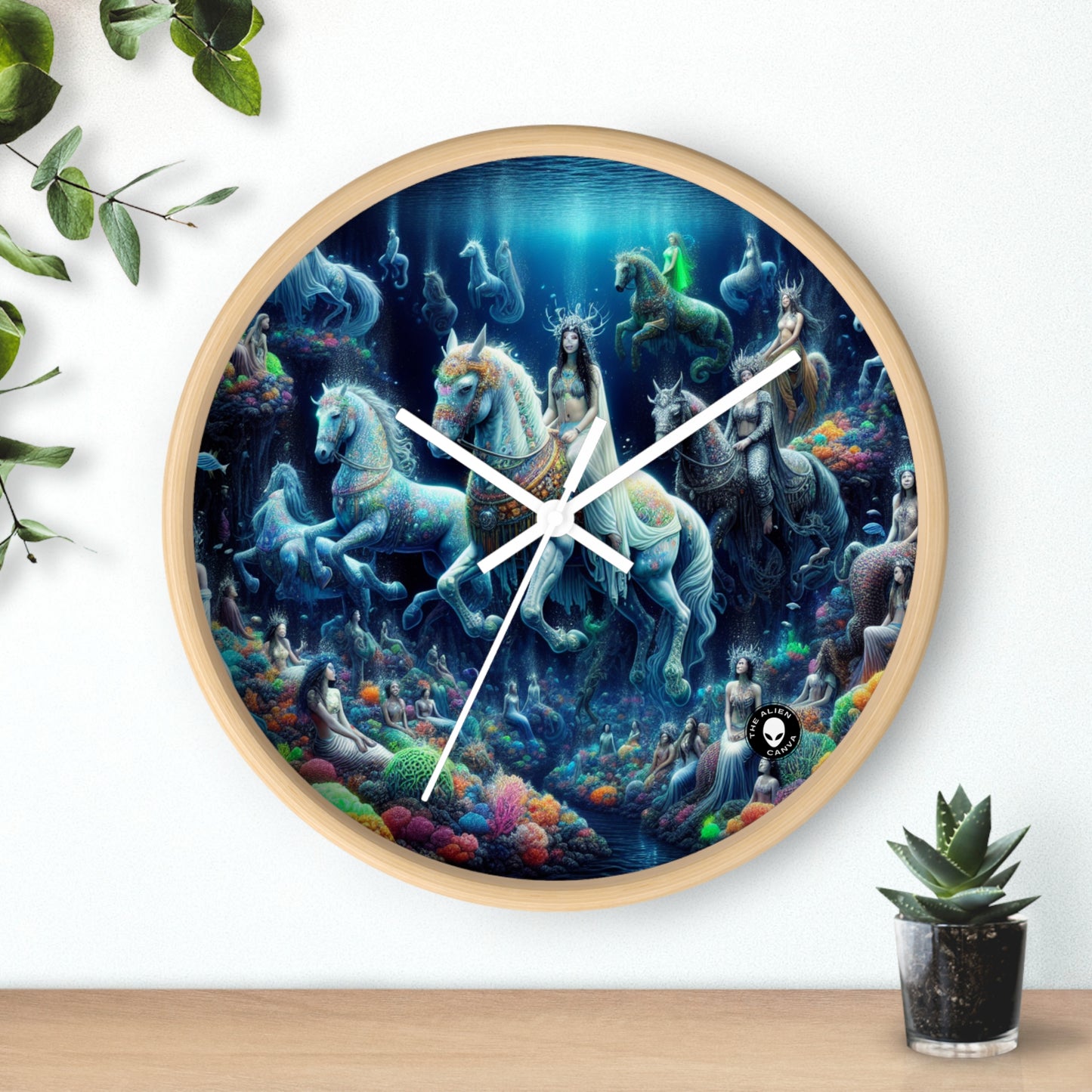 « Royaume sous-marin enchanté : sirènes et hippocampes » – L'horloge murale extraterrestre