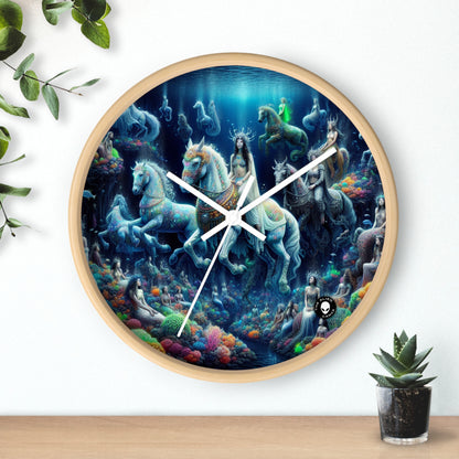 "Enchanted Underwater Realm: Mermaids and Seahorses" - The Alien Wall Clock