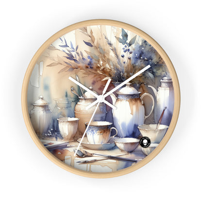 "A Tranquil Sunset by the Riverside" - The Alien Wall Clock Watercolor Painting