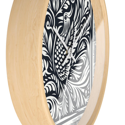 "Elements in Unison: A Woodcut Exploration" - The Alien Wall Clock Woodcut Printing