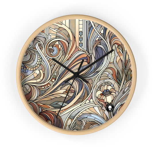 "Nature's Muse: Art Nouveau Woman" - The Alien Wall Clock Art Nouveau