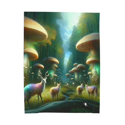 « Mystical Mushroom Grove » - La couverture en peluche en velours Alien