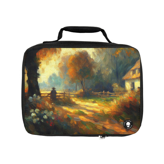 "Sunset Serenity: Peinture de jardin impressionniste" - Le sac à lunch Alien Impressionnisme