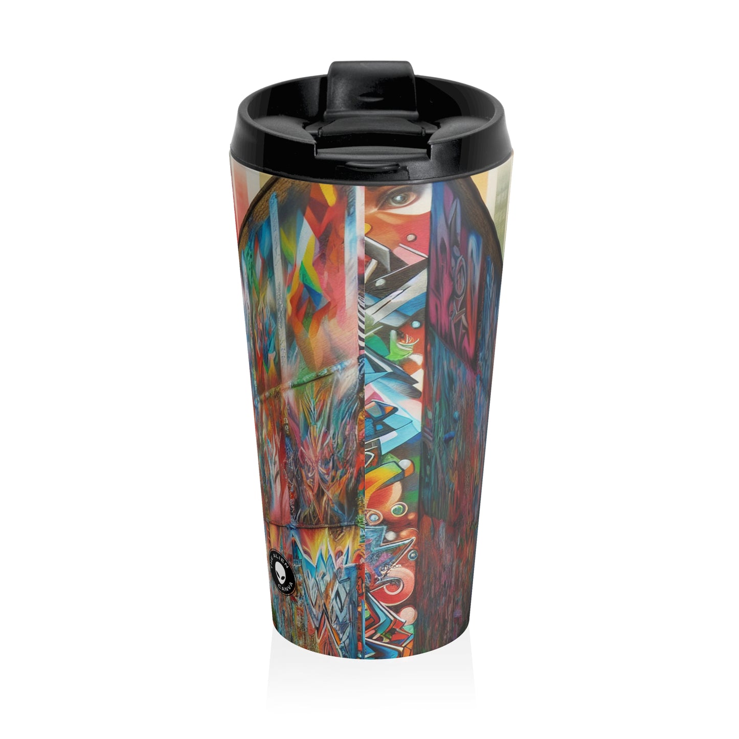 "Revolting Renaissance: A Vibrant Urban Uprising" - The Alien Mug de voyage en acier inoxydable Street Art / Graffiti