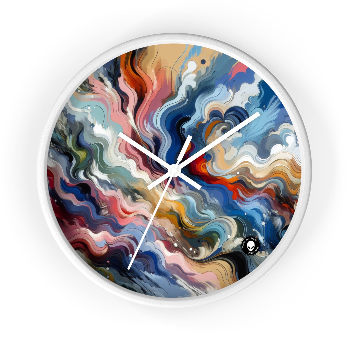 "Serenidad del amanecer: una pintura abstracta inspirada en la renovación" - La abstracción lírica del reloj de pared alienígena