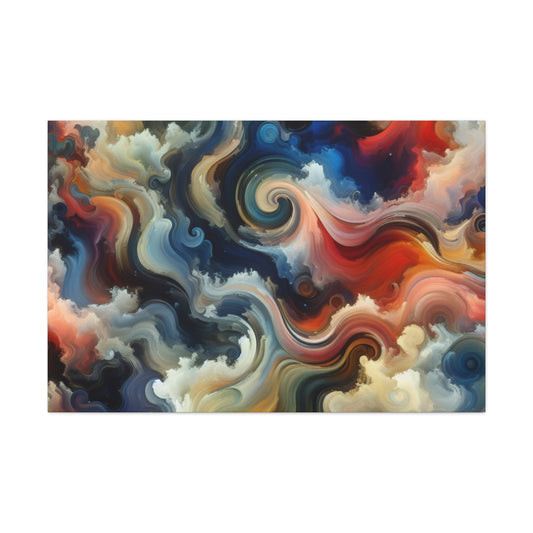 "Chaotic Balance: A Universe of Color" - The Alien Canva Abstract Art Style