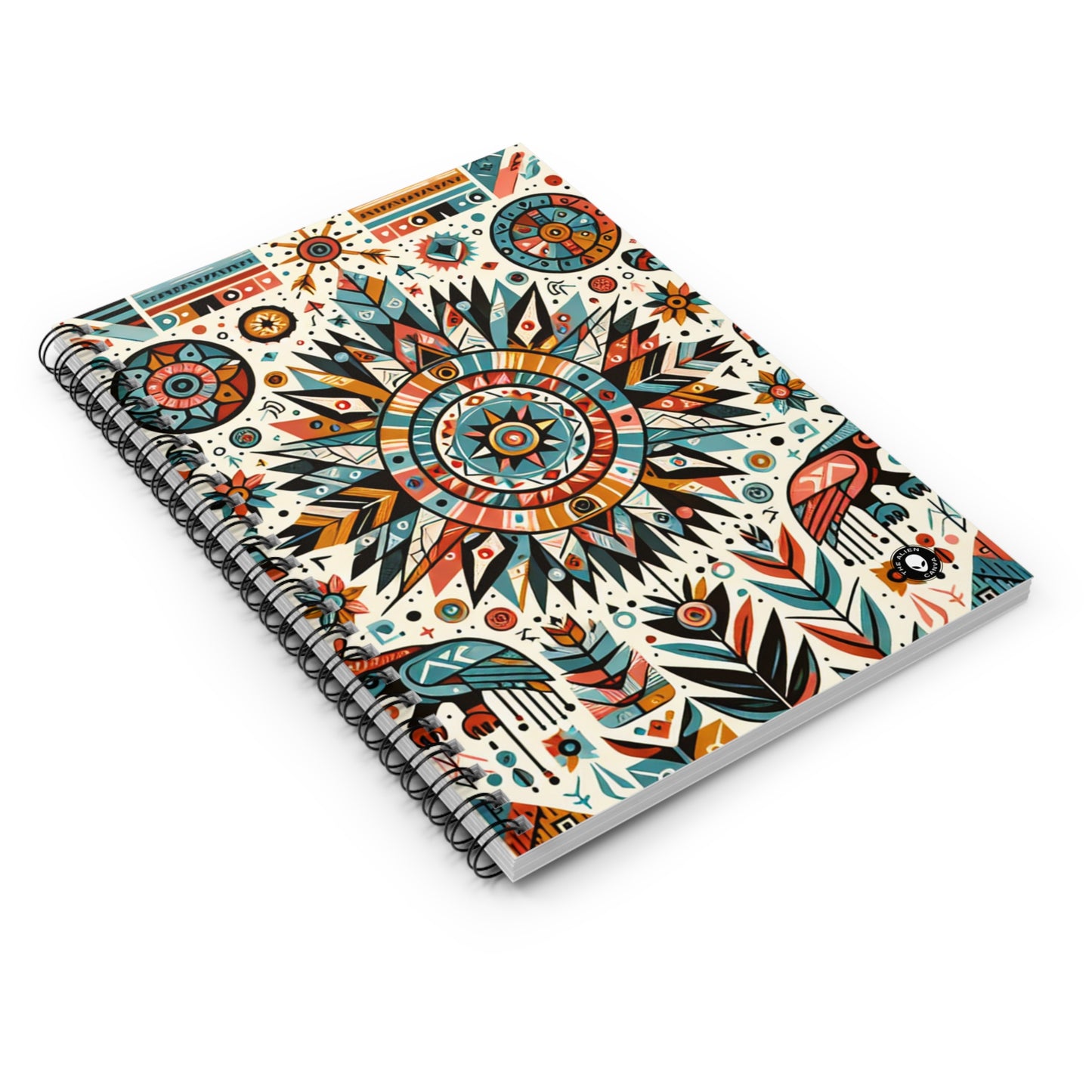 "Nature's Wisdom: An Indigenous Tribute" - The Alien Spiral Notebook (Ruled Line) Indigenous Art