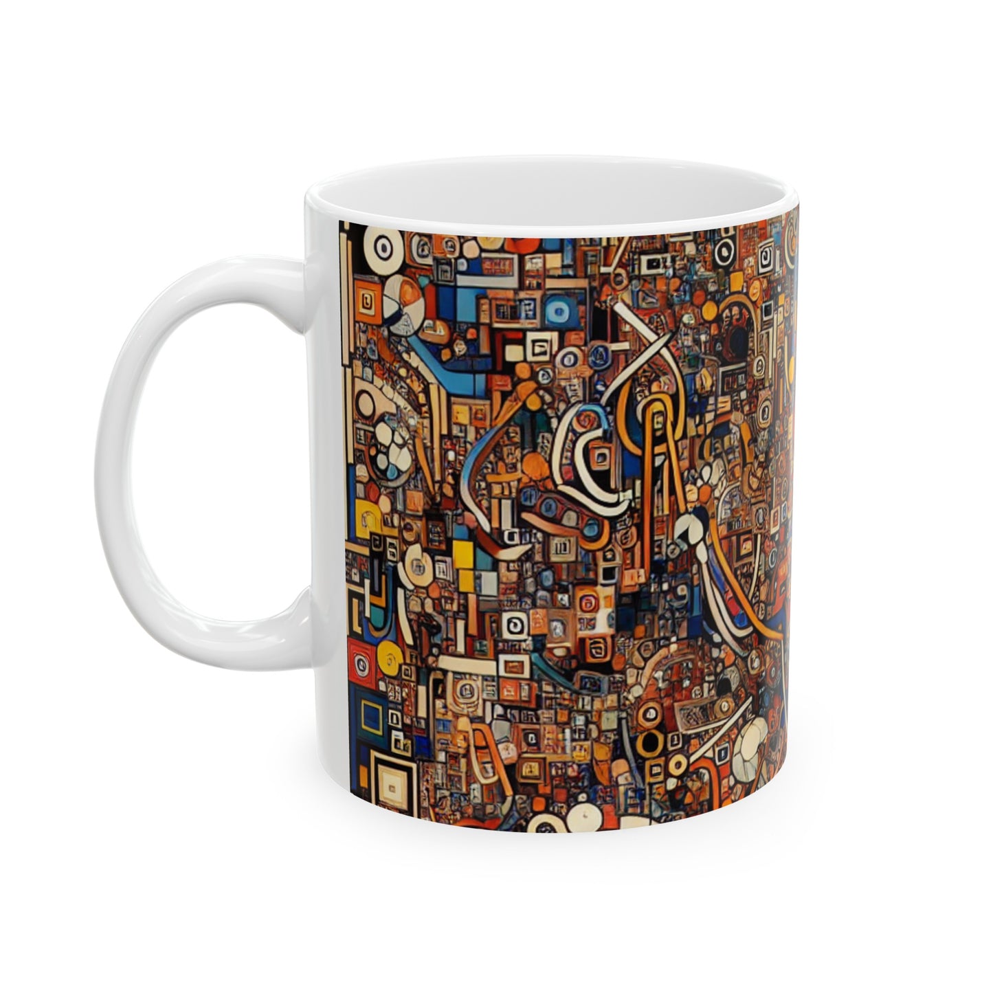 "Dadaist Delirium: A Chaotic Collage Adventure" - The Alien Ceramic Mug 11oz Dadaism