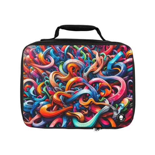 "Urban Vibe: A Graffiti Cityscape"- The Alien Lunch Bag Graffiti Art