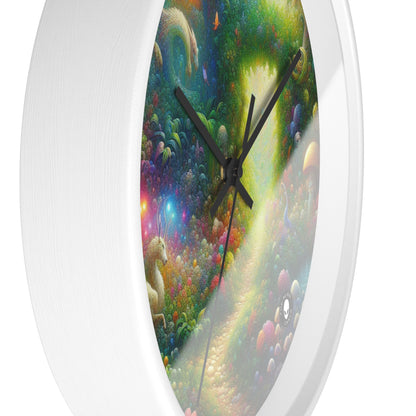 "Jardín Místico del Encanto" - El Reloj de Pared Extraterrestre