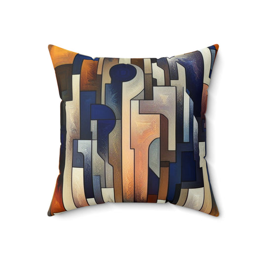 "Enigma Realms: A World of Surreal Beauty"- The Alien Spun Polyester Square Pillow Metaphysical Art