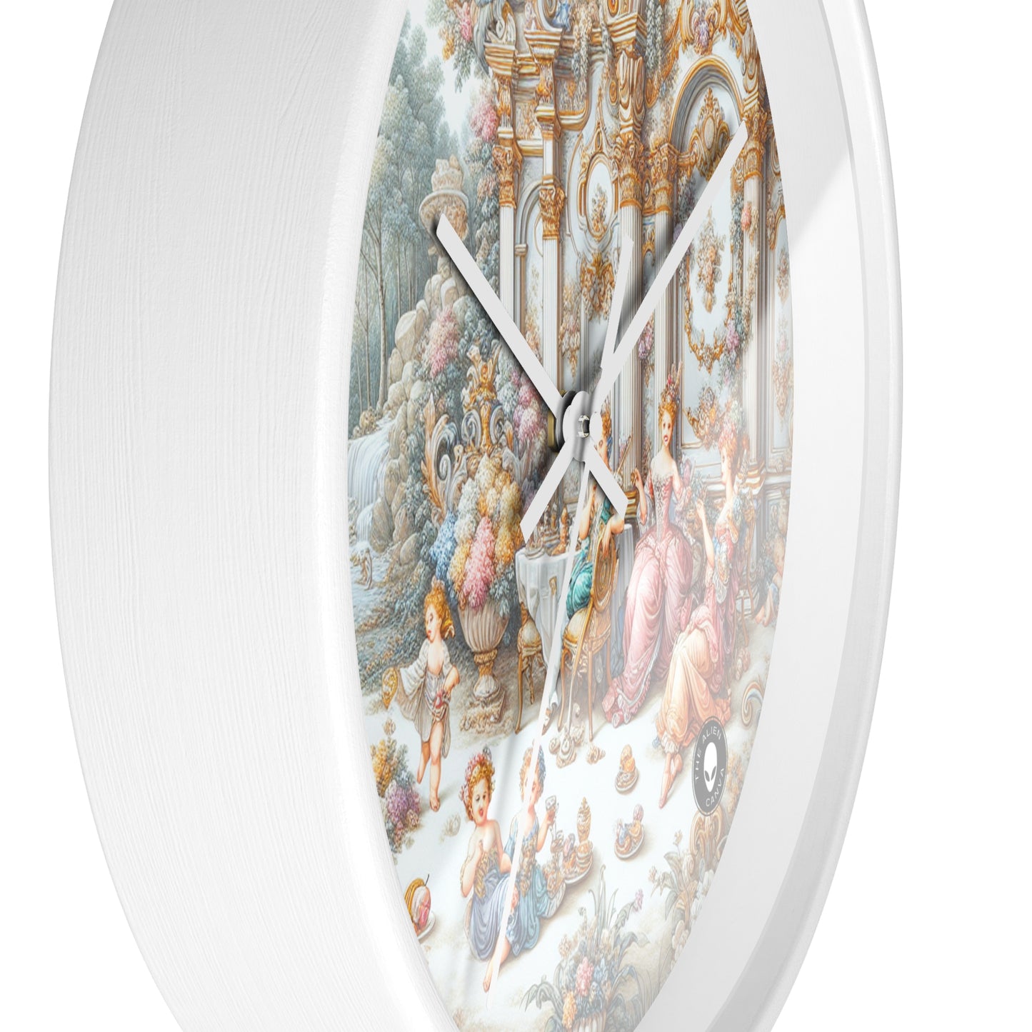 "A Garden of Rococo Delights: A Whimsical Extravaganza" - The Alien Wall Clock Rococo