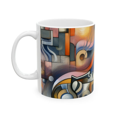 "Everyday Enchantment: A Surreal World in Motion" - The Alien Ceramic Mug 11oz Surrealist Automatism