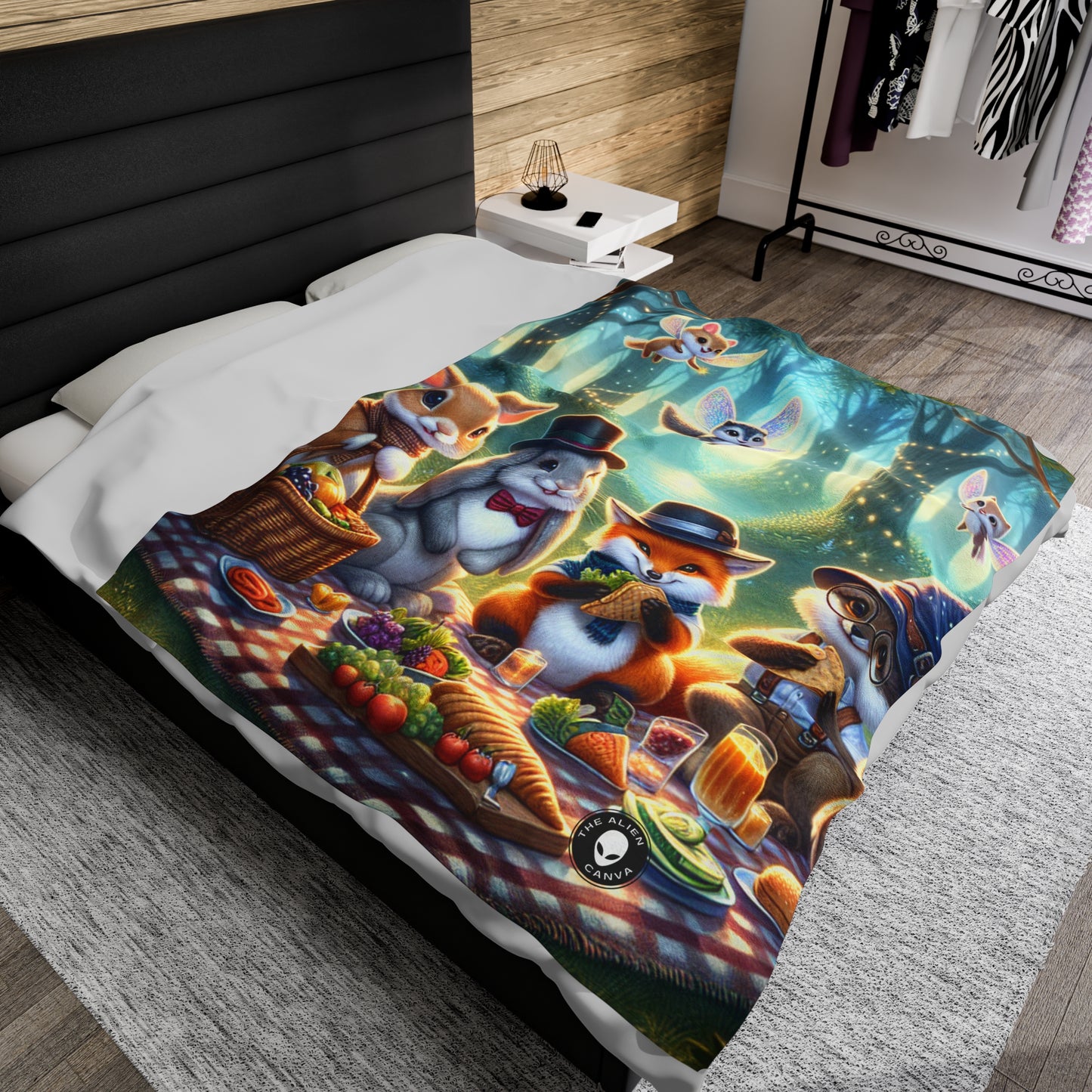 "Hats Off in the Enchanted Forest" - The Alien Velveteen Plush Blanket