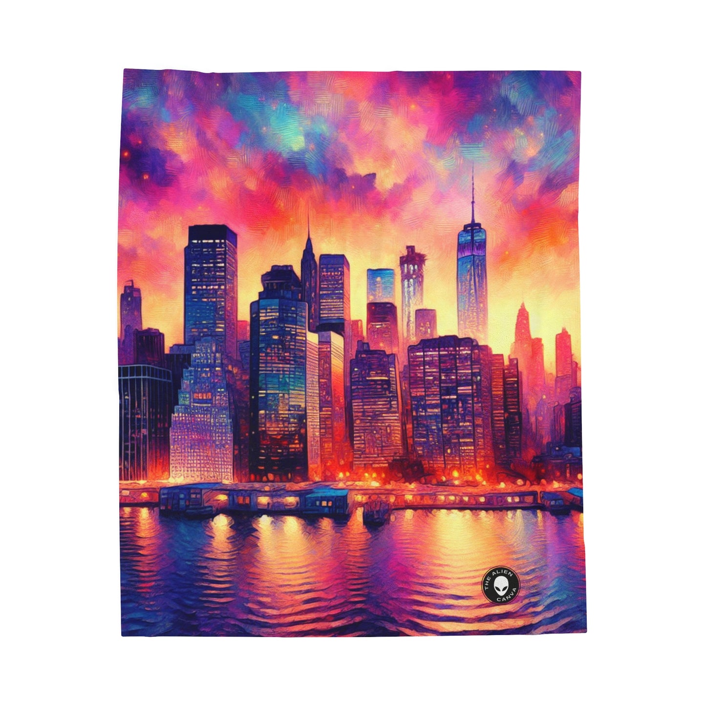 Hidden Oasis: A Spontaneous Impressionism Masterpiece in Vibrant Hues - The Alien Velveteen Plush Blanket Impressionism