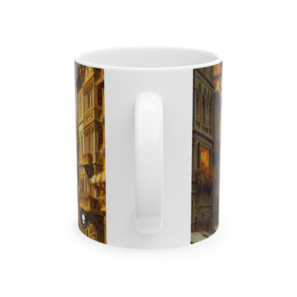 "Riviera Rhapsody: An Abstract Ode to the French Mediterranean" - The Alien Ceramic Mug 11oz New European Painting