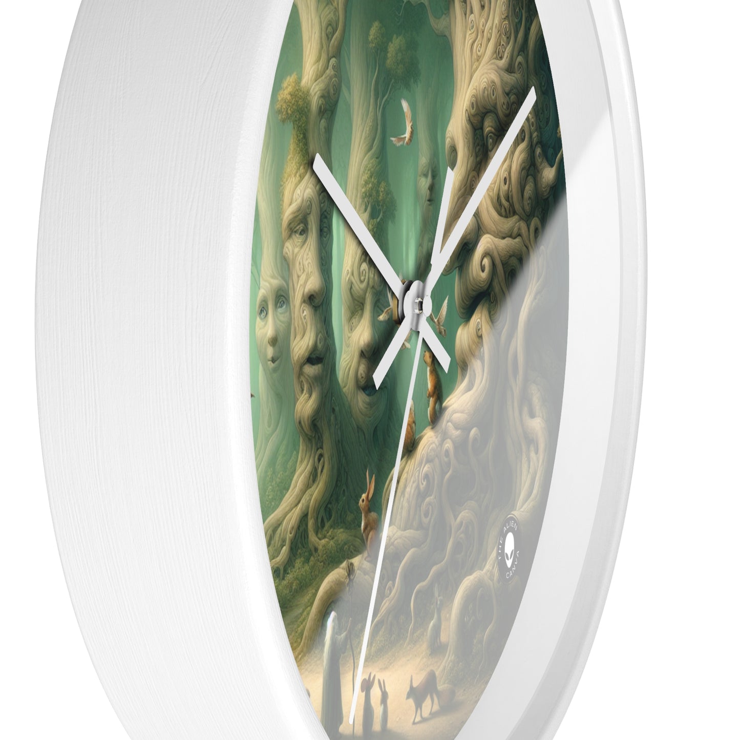 "Enchanted Whispering Forest" - The Alien Wall Clock