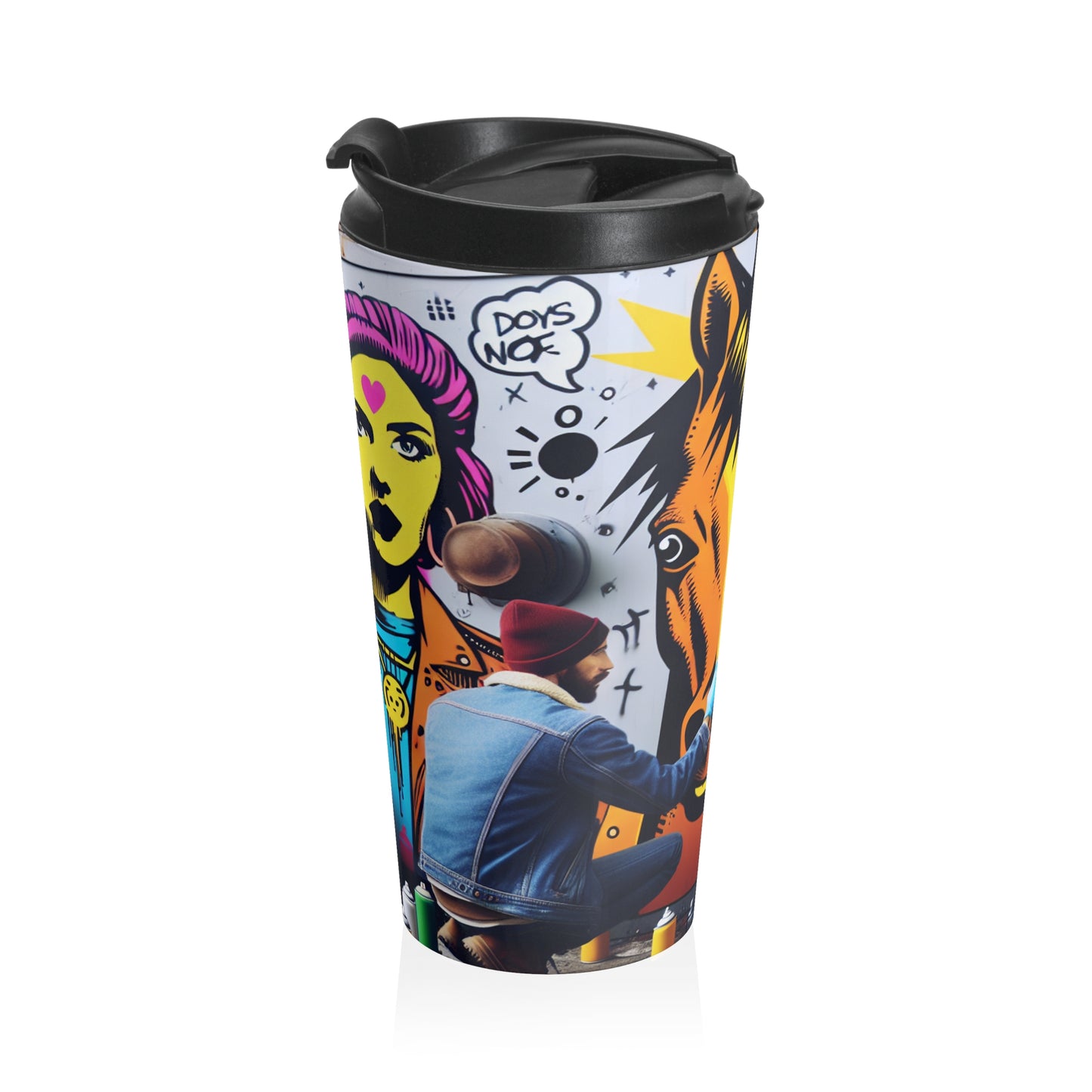 "Unity in Diversity: A Vibrant Street Art Mural" - The Alien Stainless Steel Travel Mug Street Art