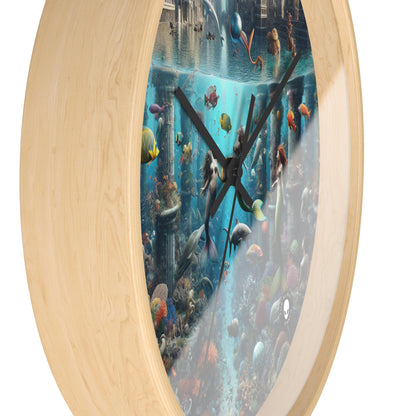 « Seascape Serenity : Un havre sous-marin » – L'horloge murale Alien