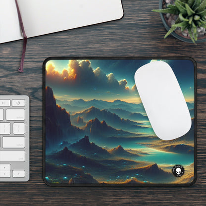 "Un Sueño Extraño: Un Mundo Desconocido en Detalle" - The Alien Gaming Mouse Pad planetas no descubiertos en estilo hiperrealista