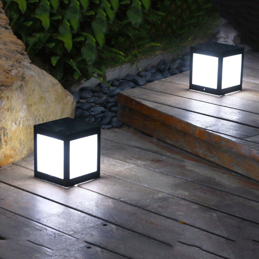 Luces solares para jardín, faros de pared para césped, luces impermeables para jardín, luces enchufables