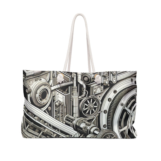 "Urban Precision: Ciudad moderna al atardecer" - La bolsa de viaje Alien Weekender Precisionism