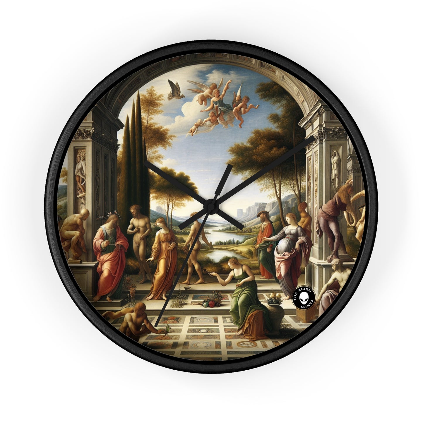 "A City Renaissance: Blending Classical Elegance with Modern Urban Energy" - The Alien Wall Clock Renaissance Art