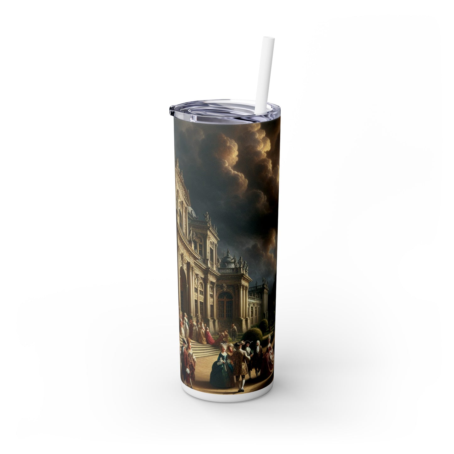 "Royal Banquet in a Baroque Palace" - The Alien Maars® Skinny Tumbler with Straw 20oz Baroque