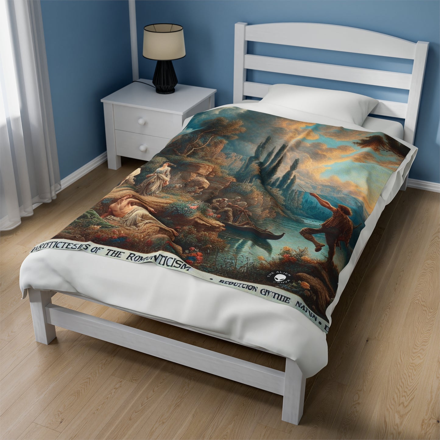 "Sunset Serenade: A Romantic Landscape" - The Alien Velveteen Plush Blanket Romanticism