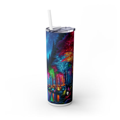 "Crystal Glow: El bosque encantado" - Vaso estrecho con pajita de 20 oz de Alien Maars®