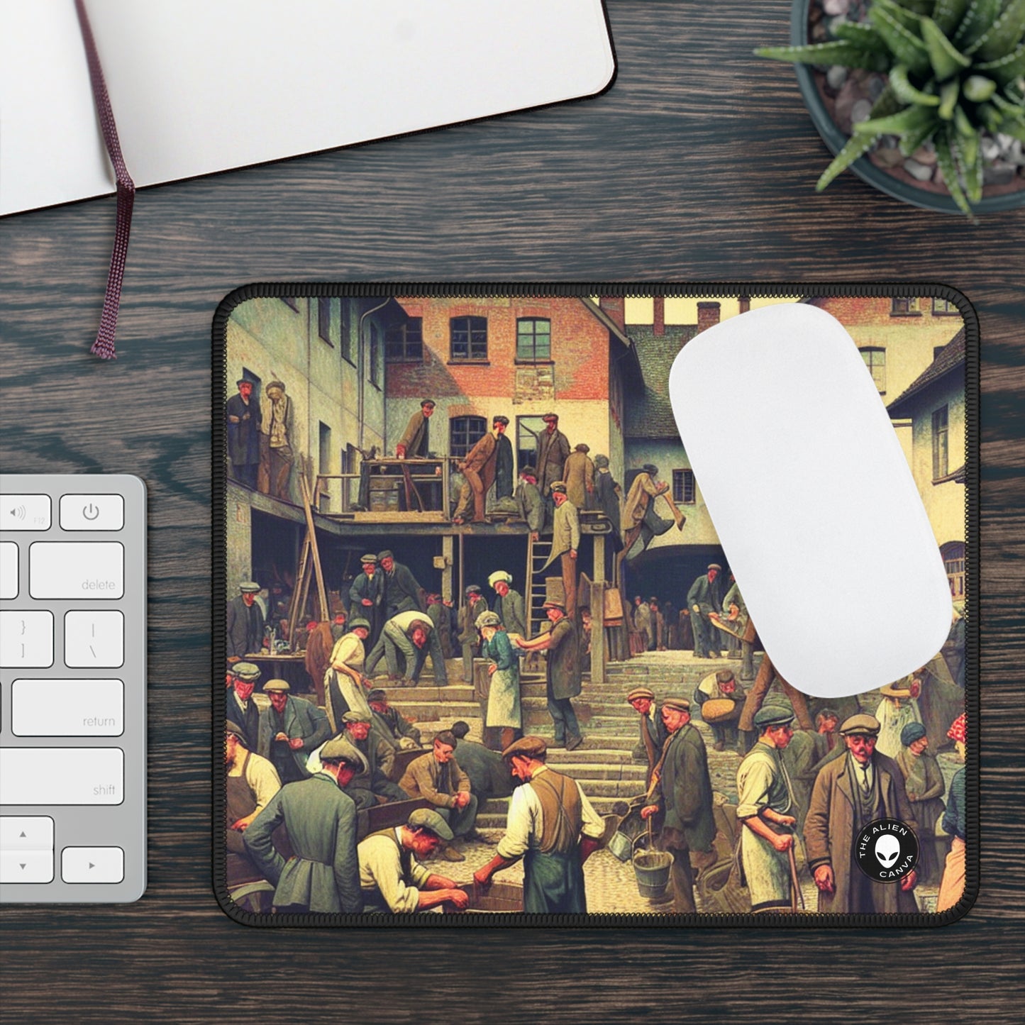 "Community Clean-Up: Restoring Urban Beauty Together" - The Alien Gaming Mouse Pad Social Realism