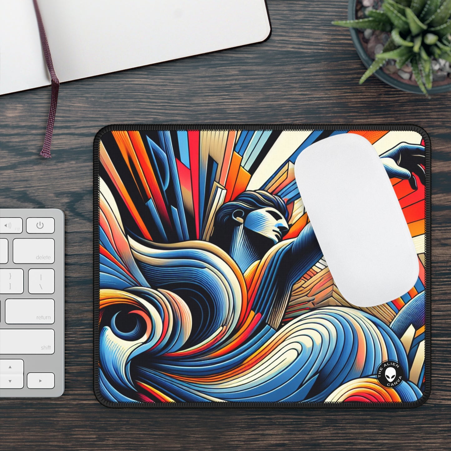 "Dynamic Rebirth: A Remodernism Portrait of a Modern Superhero" - The Alien Gaming Mouse Pad Remodernism