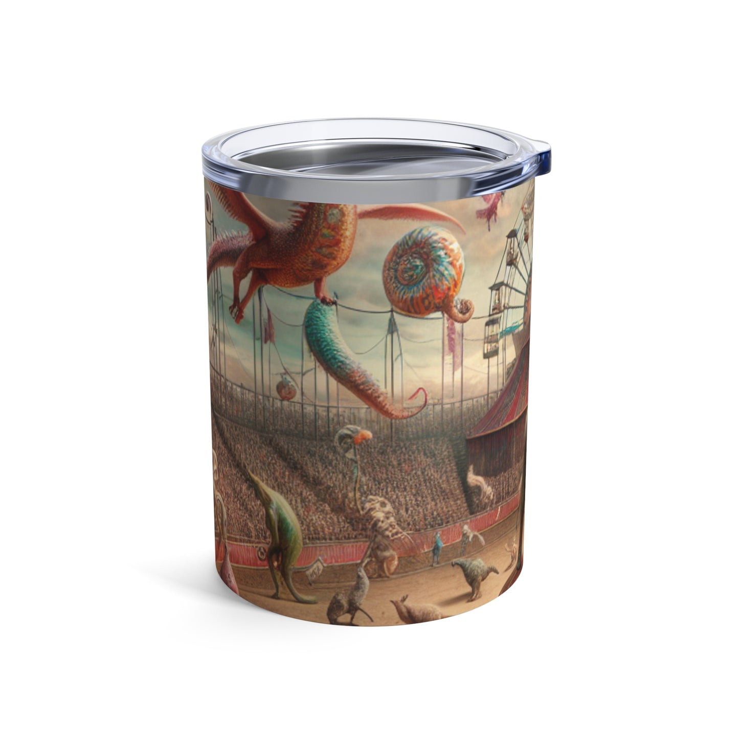 "Circo de fantasía: donde los artistas animales entretienen a los asistentes míticos" - Vaso Alien de 10 oz