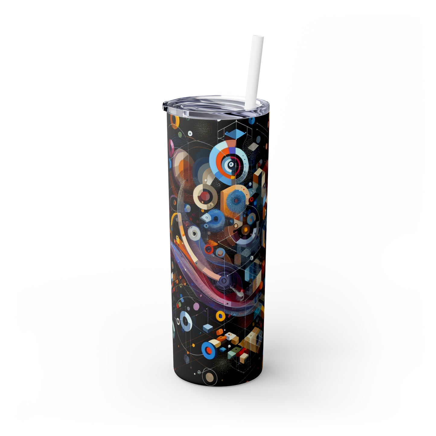 "A Geometric Moment In Time" - The Alien Maars® Skinny Tumbler with Straw 20oz Digital Art