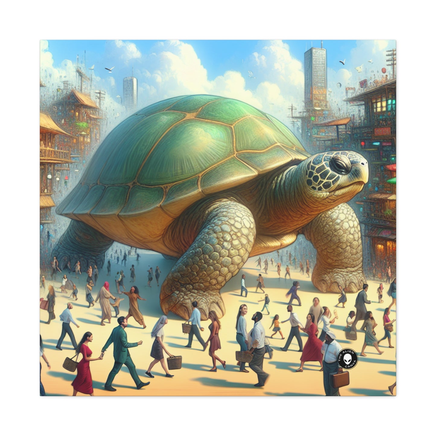 "La tortue merveilleuse dans la ville" - The Alien Canva