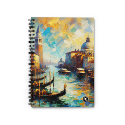 "Serenity in the City: Capturing the Golden Hour" - The Alien Spiral Notebook (Ruled Line) Impressionism