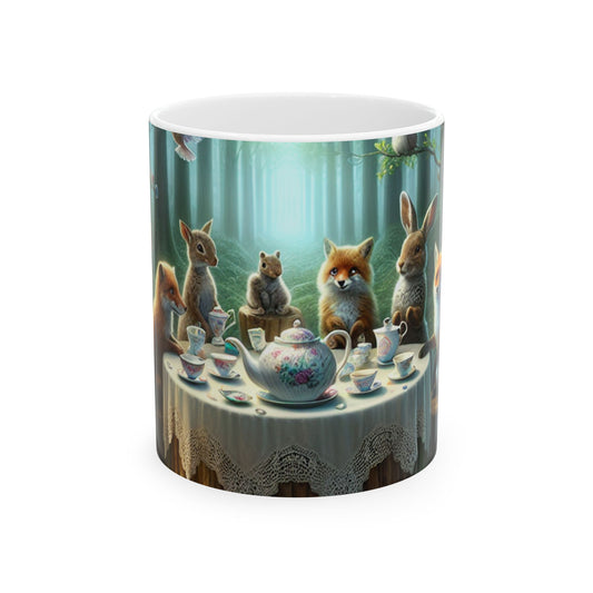 "Enchanted Forest Tea Time" - The Alien Ceramic Mug 11oz