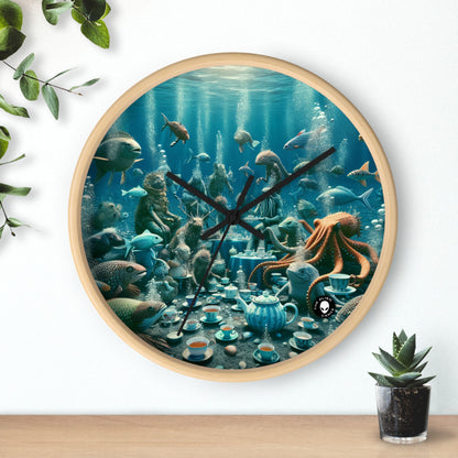 "La hora del té en el mar azul profundo" - El reloj de pared extraterrestre