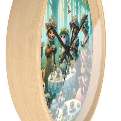 "Fancy Hats and Teacups: A Woodland Tea Party" - The Alien Wall Clock