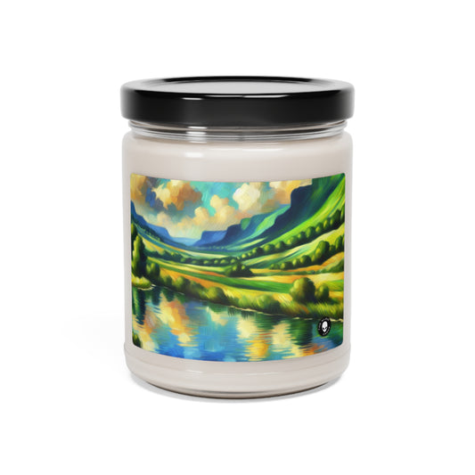 "Serenity at Sunset: An Impressionistic Meadow" - The Alien Scented Soy Candle 9oz Impressionism
