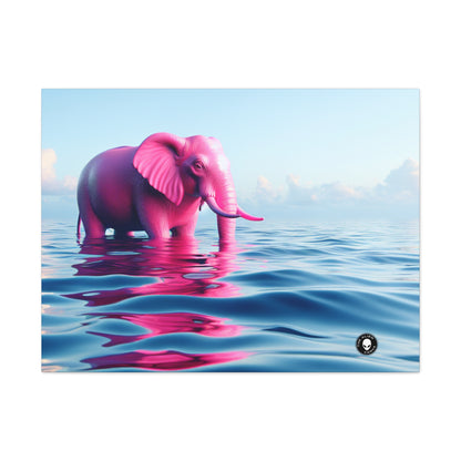 "The Pink Elephant in the Deep Blue Sea" - The Alien Canva A pink elefant floating in the ocean