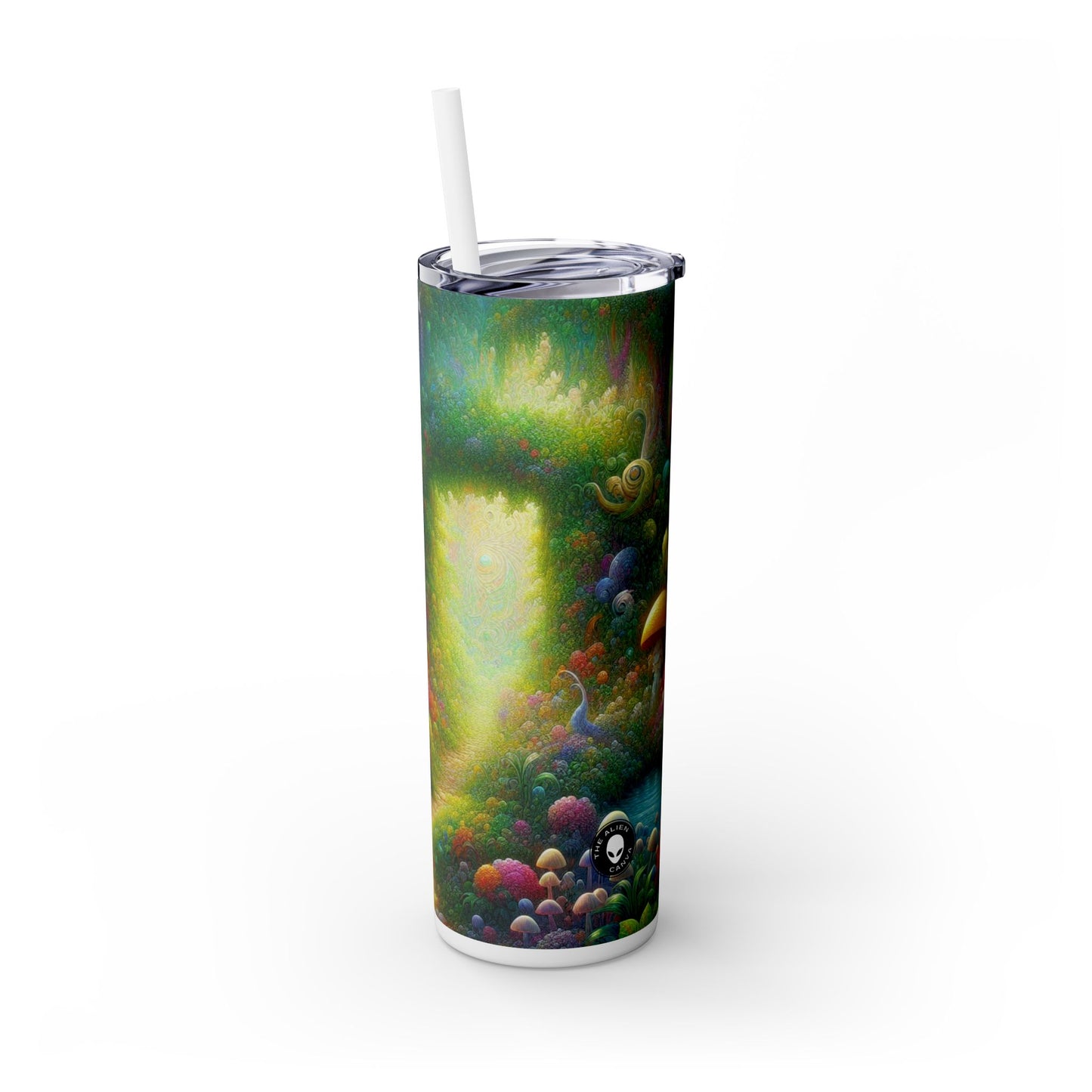 "Mystical Garden of Enchantment" - The Alien Maars® Skinny Tumbler with Straw 20oz