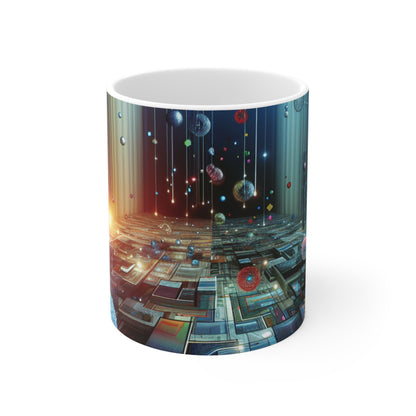 "Oasis encantado: una experiencia de jardín de realidad virtual" - The Alien Ceramic Mug 11oz Virtual Reality Art