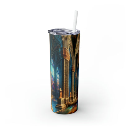 Shadows of the Gothic Cathedral - The Alien Maars® Skinny Tumbler with Straw 20oz Gothic Art