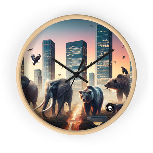 "Urban Zoology: A Surreal Cityscape" - The Alien Wall Clock