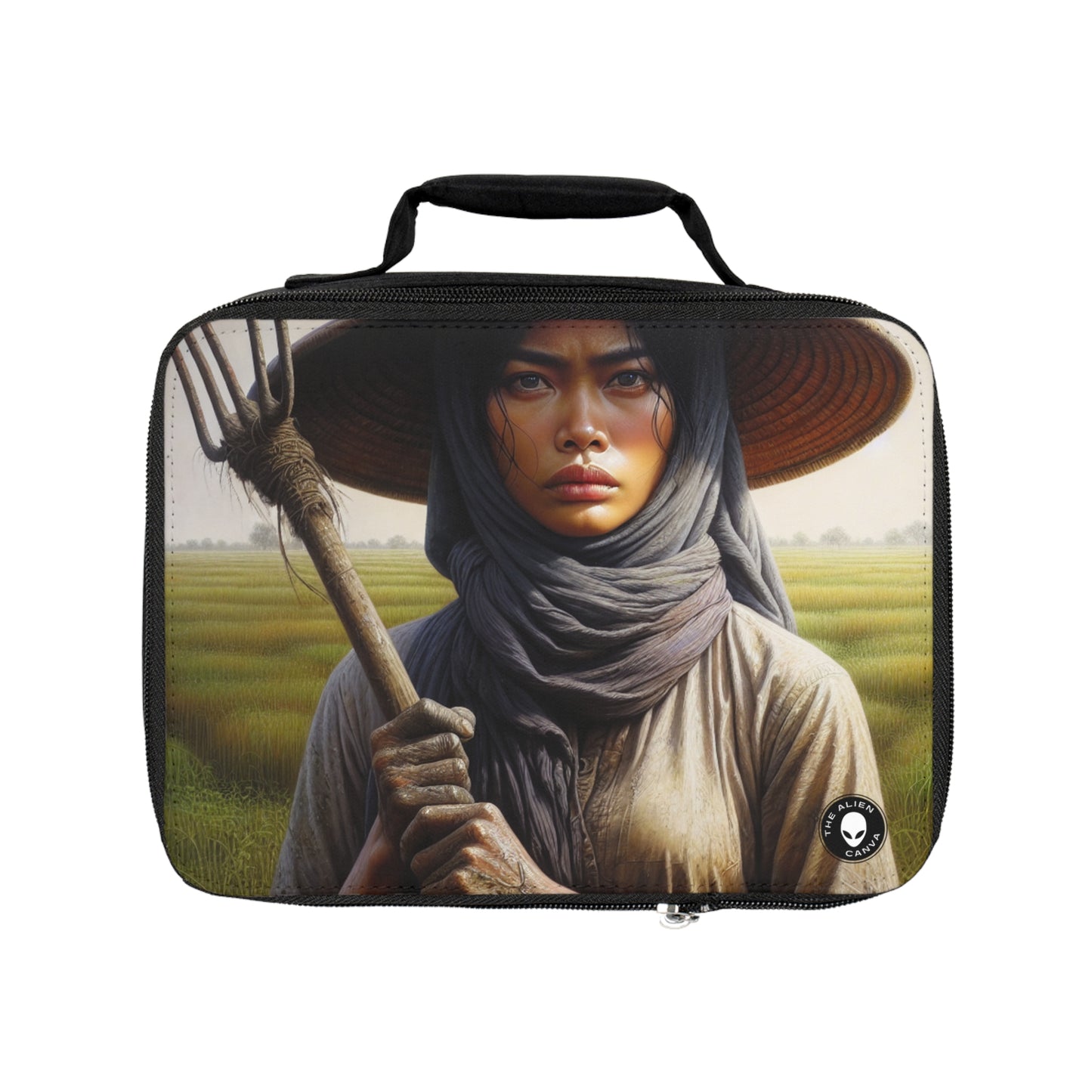 "Farmer in the Fields: A Weathered Reflection" - The Alien Lunch Bag Realism