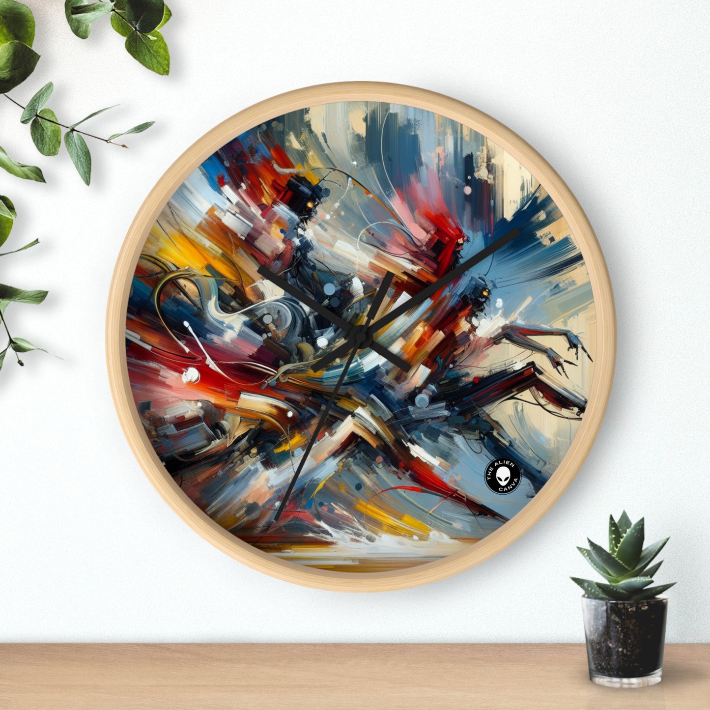 "Dance-Off Fury: A Vibrant Battle of Rival Street Crews" - The Alien Wall Clock Action Art