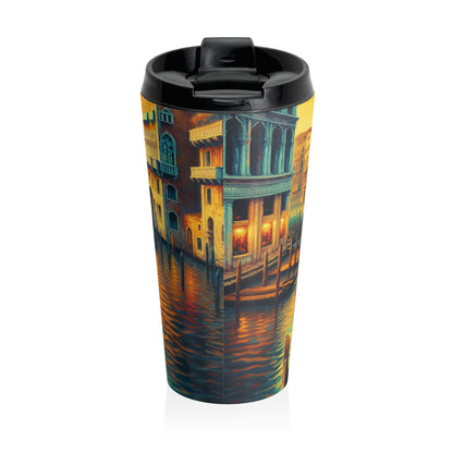 "Venetian Dreaming" - Taza de viaje de acero inoxidable alienígena estilo escuela veneciana